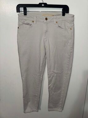Michael Kors light grey Ankle Izzy skinny Cropped Stretch Jeans size 8